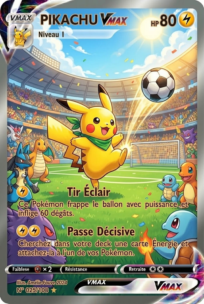 Pikachu VMAX Football — Carte Pokémon Fan Art