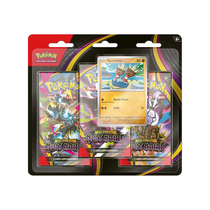 Tripack – Pokémon Méga-Évolution Nuit Noire (3 Boosters + Carte Promo)