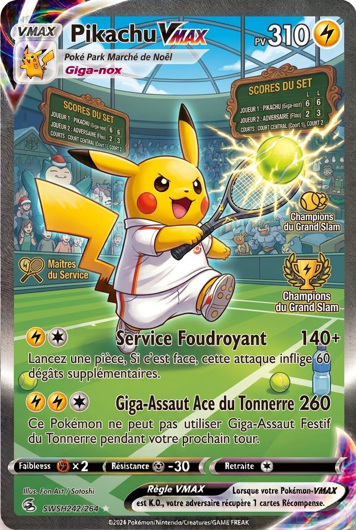 Pikachu VMAX Tennis — Carte Pokémon Fan Art